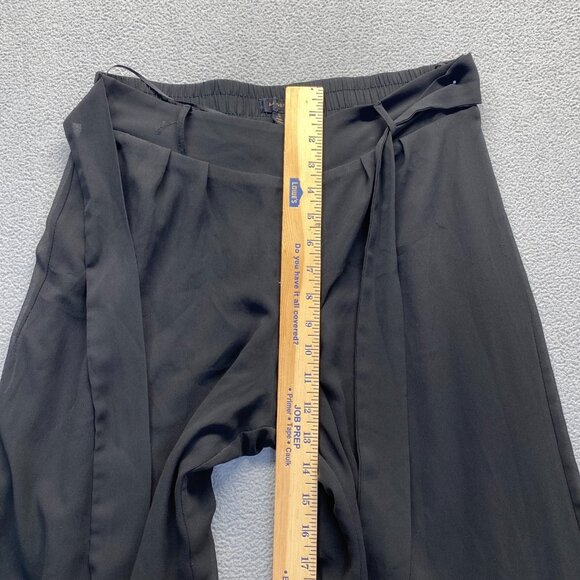 Miss Avenue pant Black wide leg palazzo travel easy care, Size Large,Elastic Wai - Picture 4 of 10